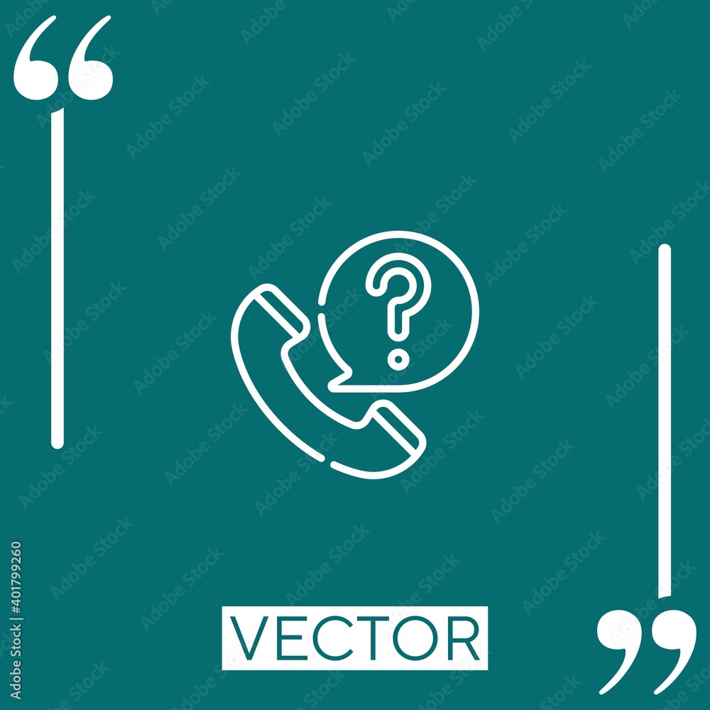 Poster call center agent vector icon linear icon. editable stroke line