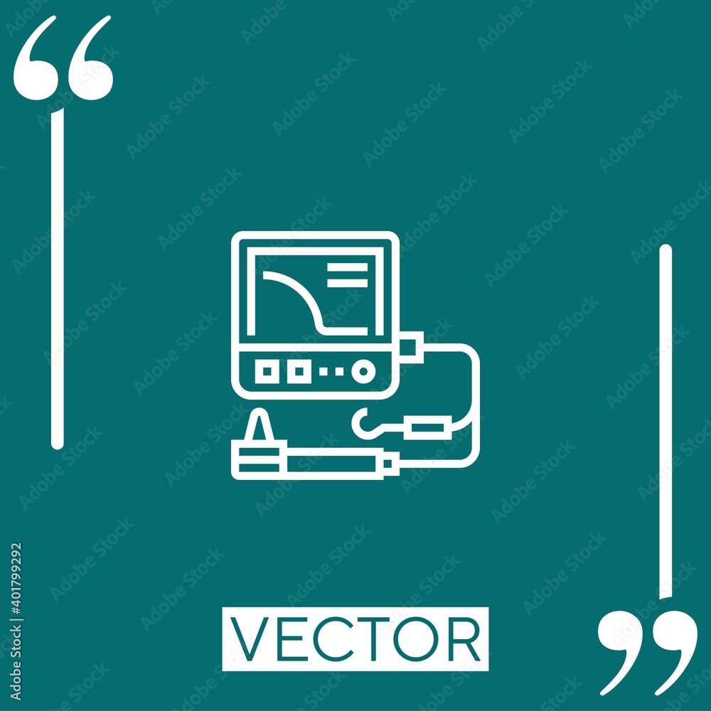 Poster computer vector icon linear icon. editable stroke line