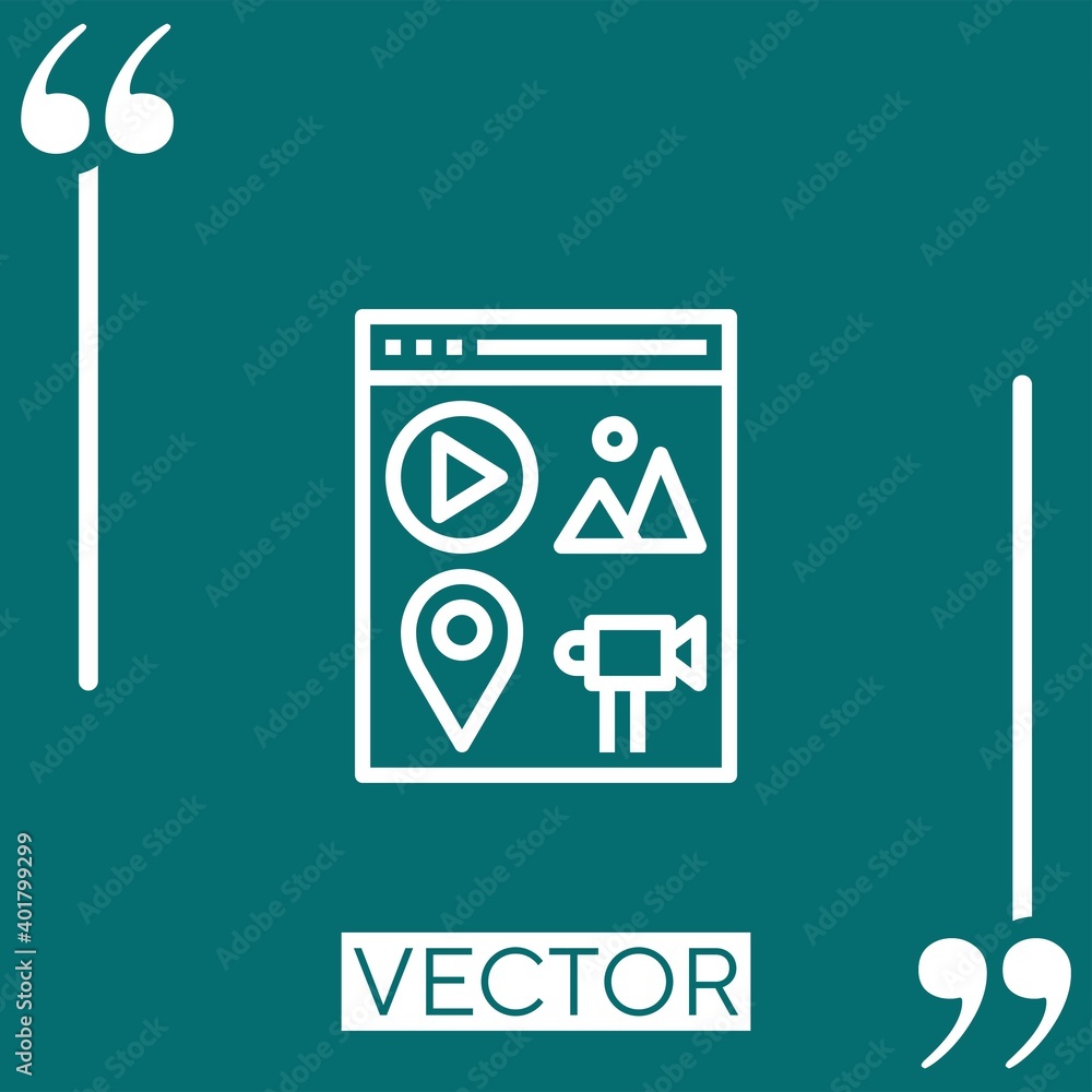 Poster content vector icon linear icon. editable stroke line
