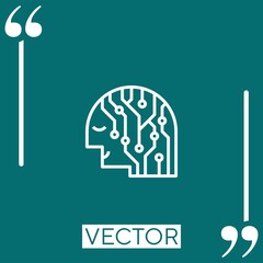 artificial intelligence vector icon Linear icon. Editable stroke line