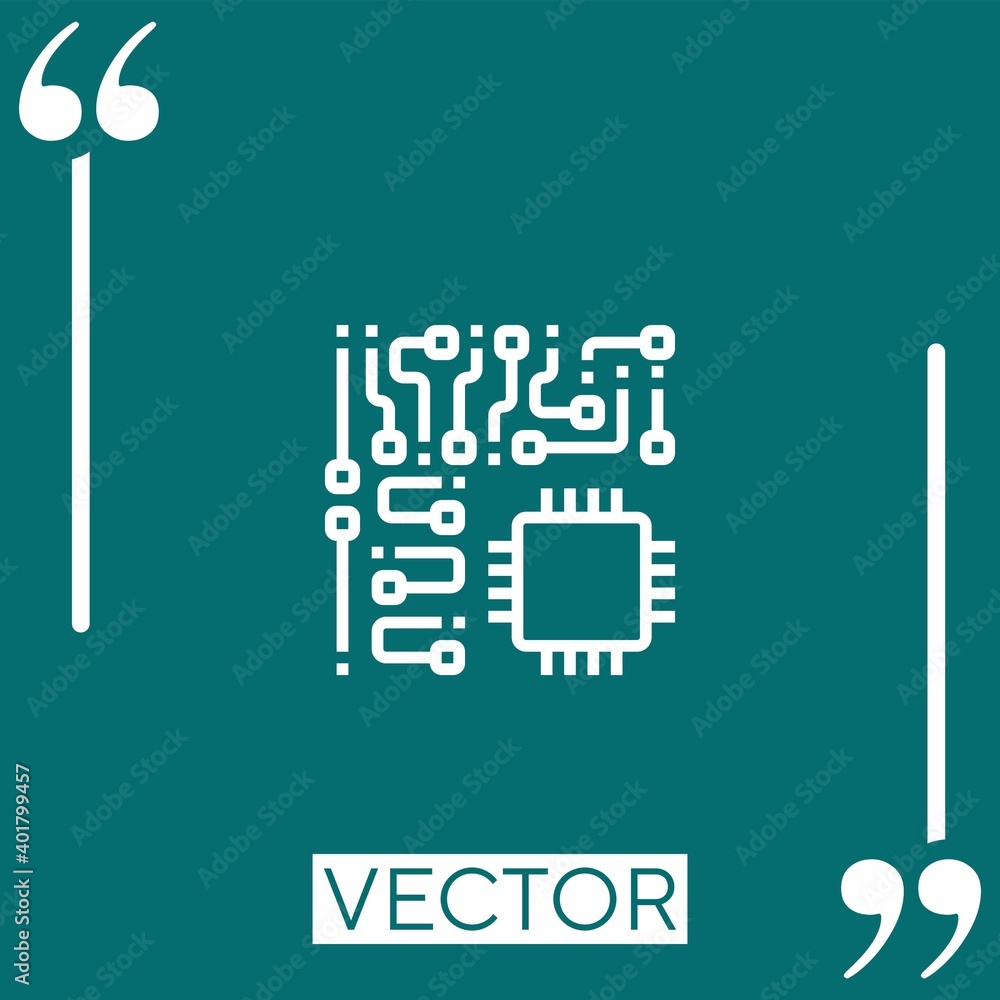 Poster processor vector icon linear icon. editable stroke line