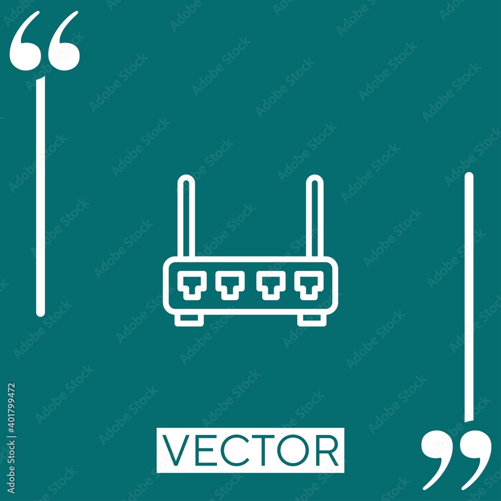 Poster router vector icon linear icon. editable stroke line
