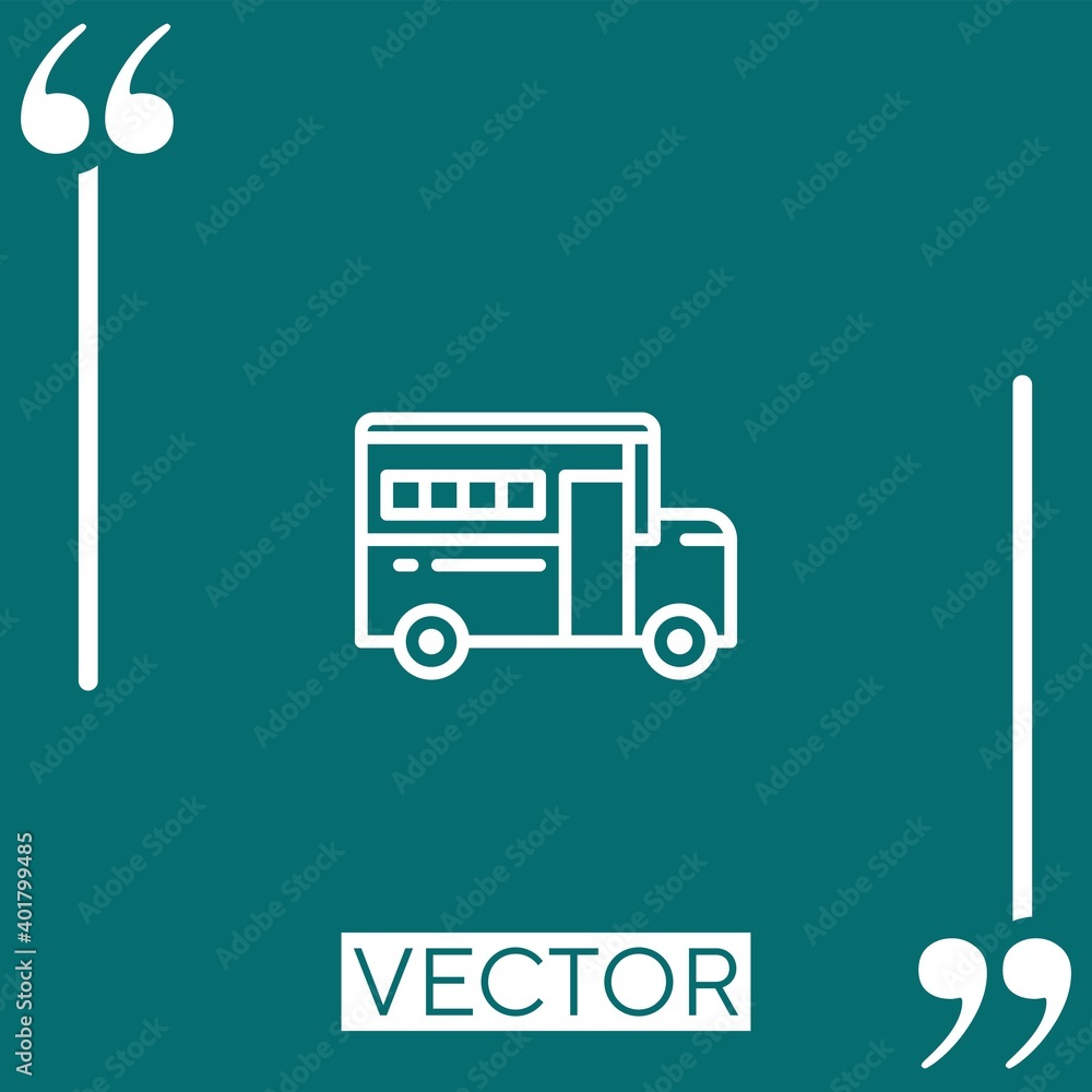 Poster school bus vector icon linear icon. editable stroke line