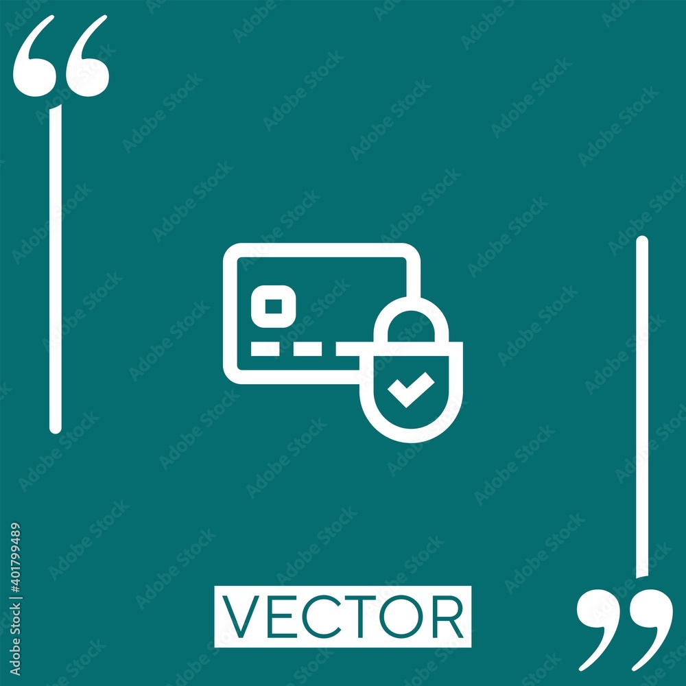 Poster secure payment vector icon linear icon. editable stroke line