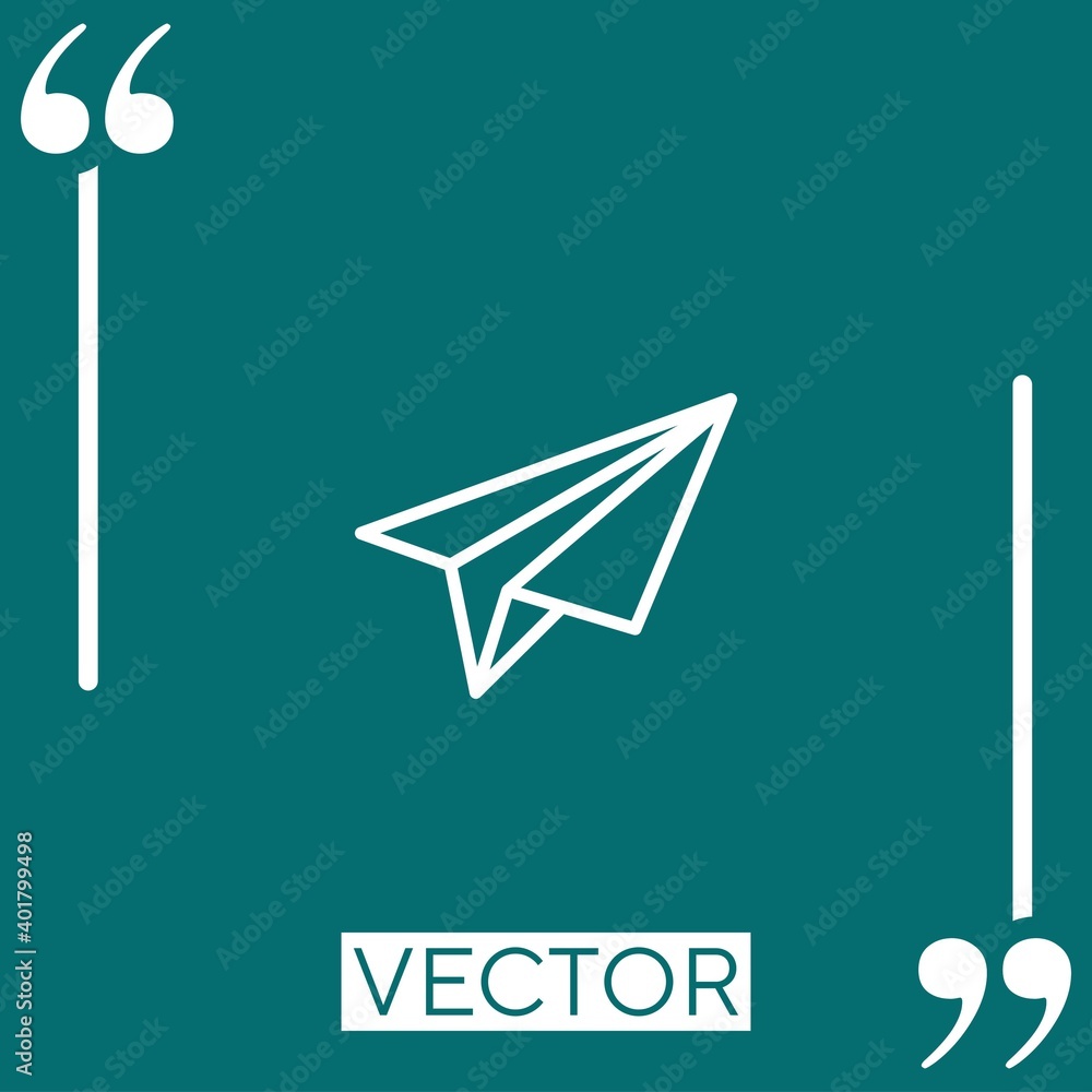 Poster send vector icon linear icon. editable stroke line