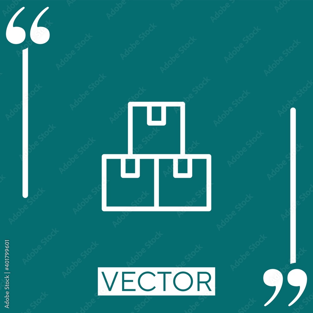 Poster boxes vector icon linear icon. editable stroke line
