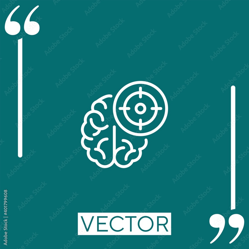 Poster brain vector icon linear icon. editable stroke line
