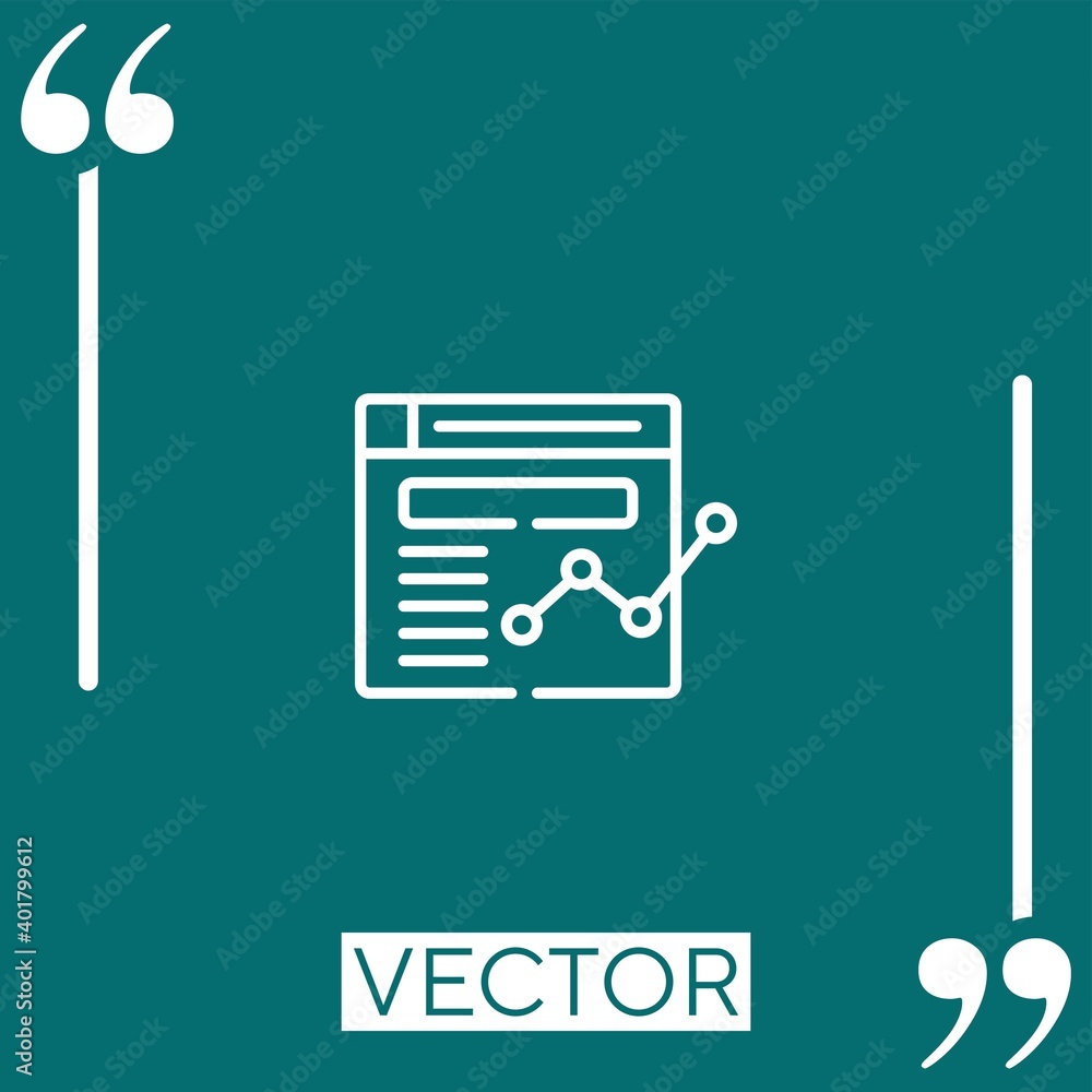 Poster browser vector icon linear icon. editable stroke line
