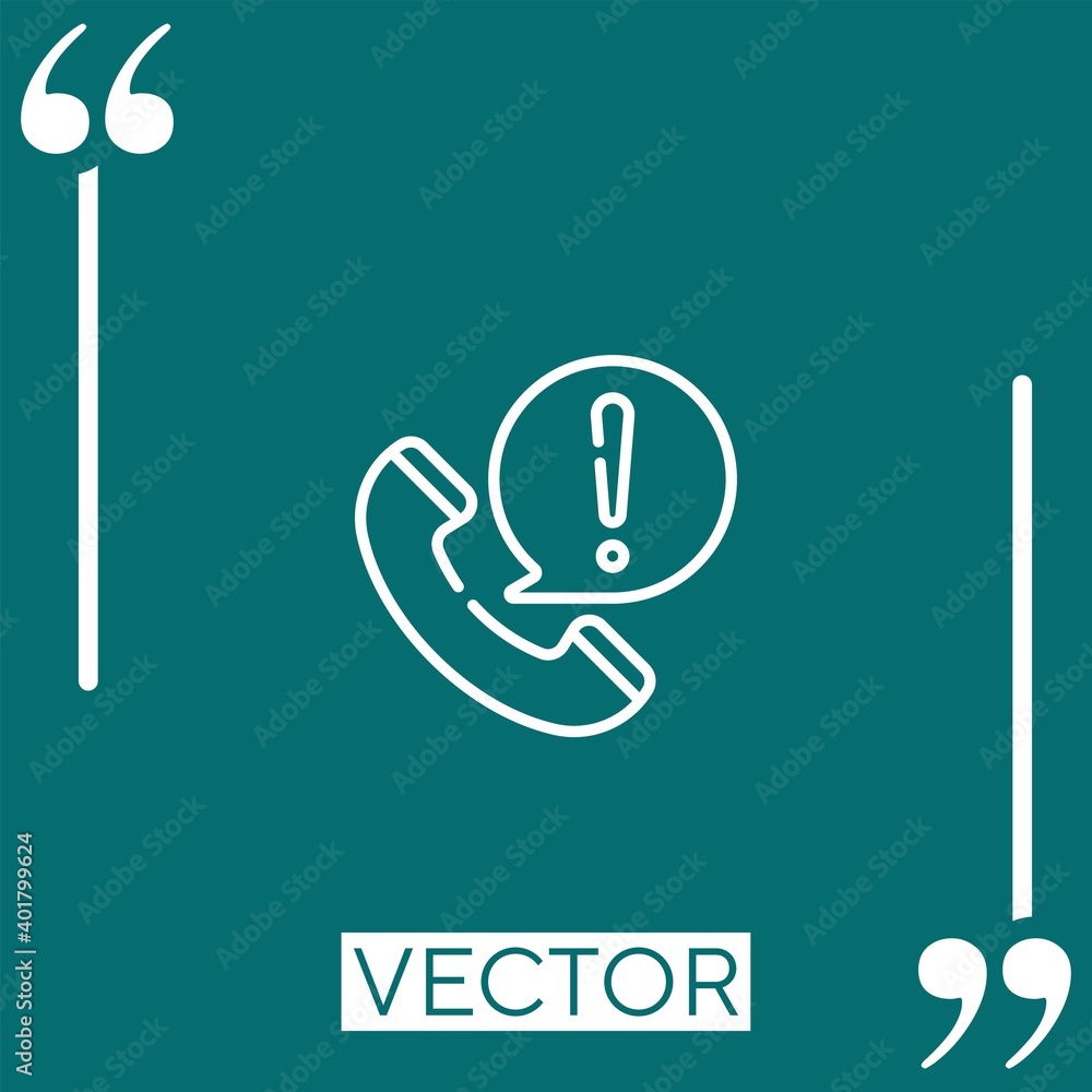 Poster call center agent vector icon Linear icon. Editable stroke line
