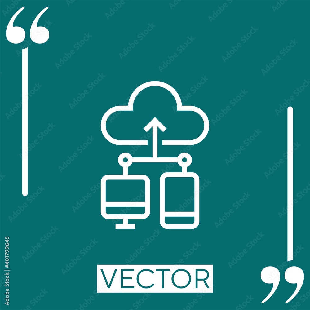 Poster cloud computing vector icon linear icon. editable stroke line