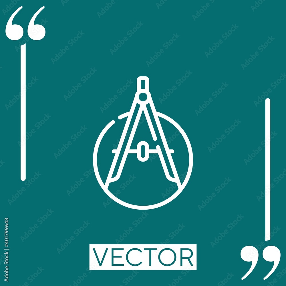 Poster compass vector icon linear icon. editable stroke line