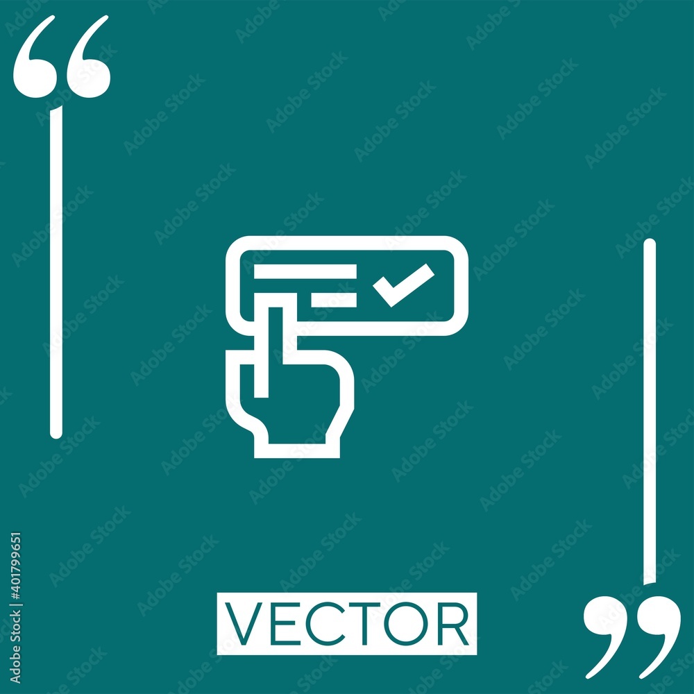 Poster confirm vector icon linear icon. editable stroke line