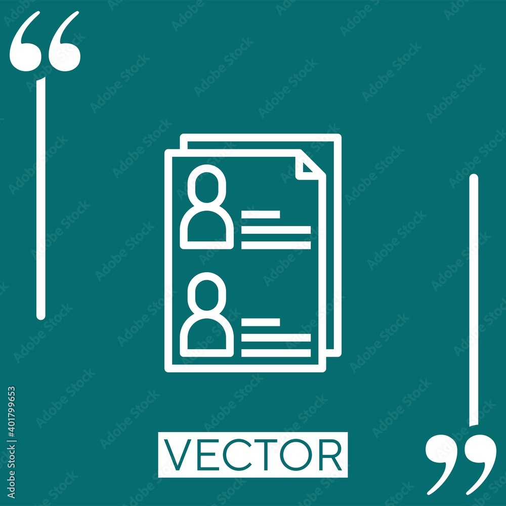 Poster contract vector icon Linear icon. Editable stroke line