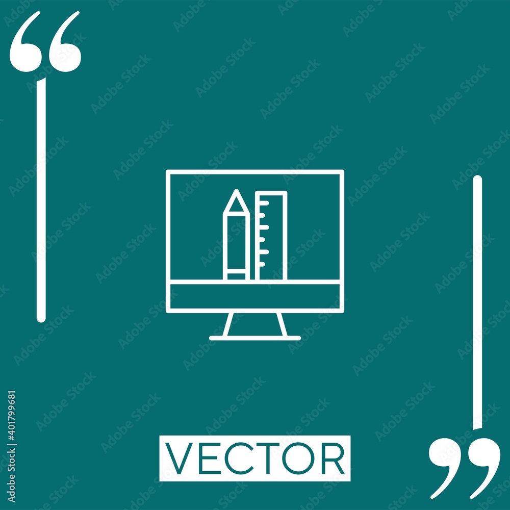 Poster design vector icon linear icon. editable stroke line
