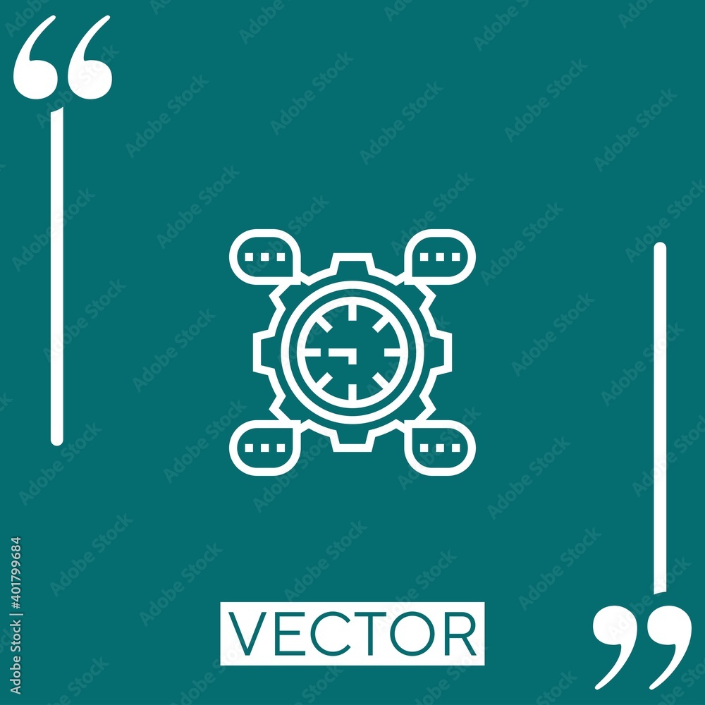 Poster development vector icon linear icon. editable stroke line