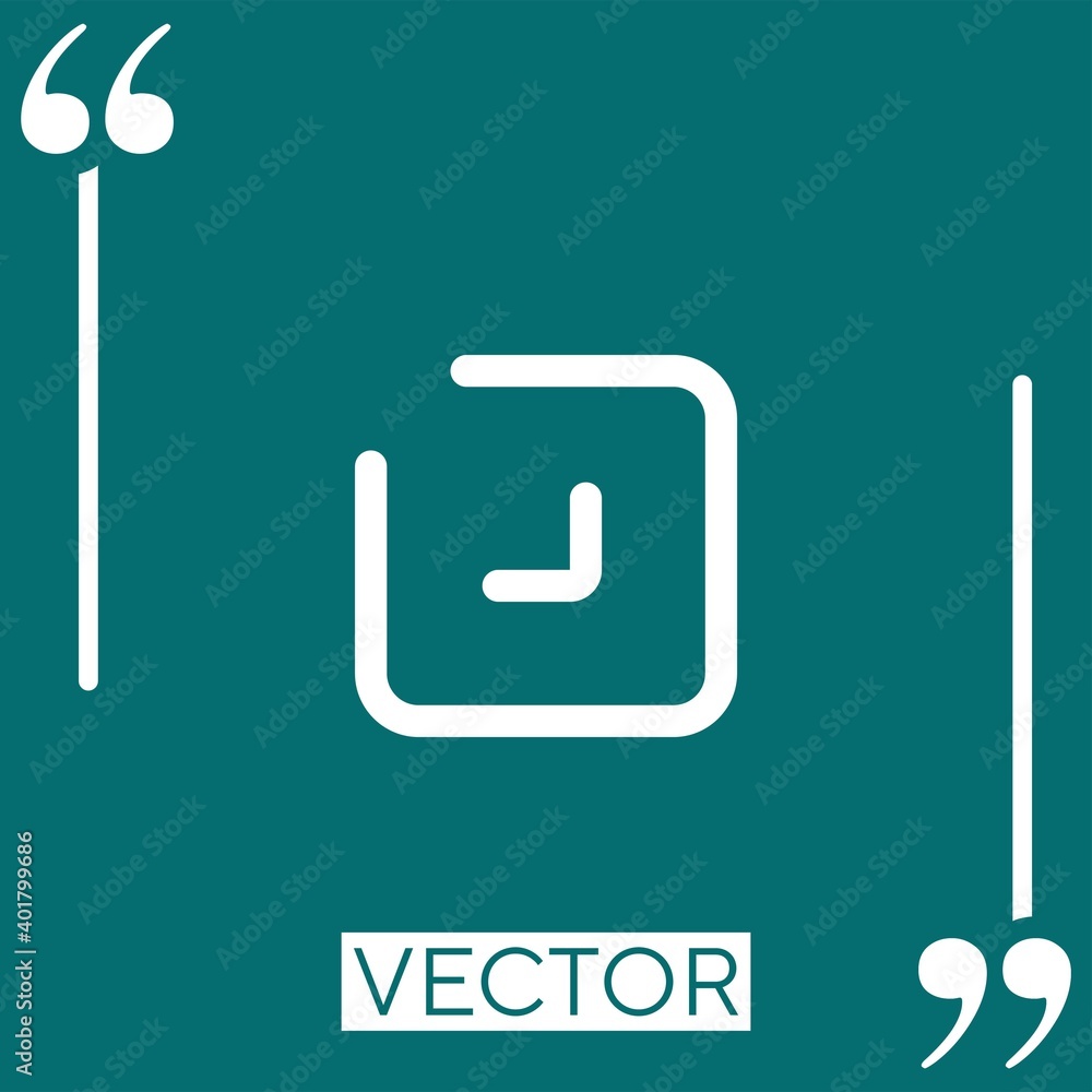 Poster diagonal arrow vector icon linear icon. editable stroke line