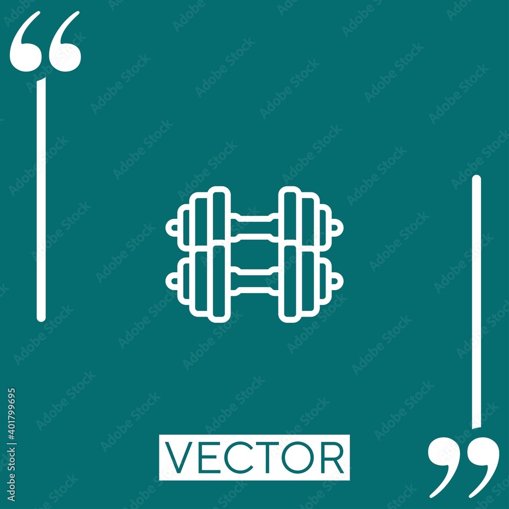 Poster dumbbells vector icon linear icon. editable stroke line