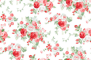 Seamless pattern with vintage roses