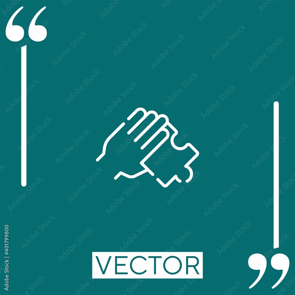 Poster puzzle vector icon linear icon. editable stroke line