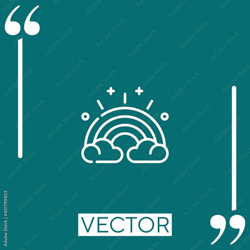Poster rainbow vector icon linear icon. editable stroke line