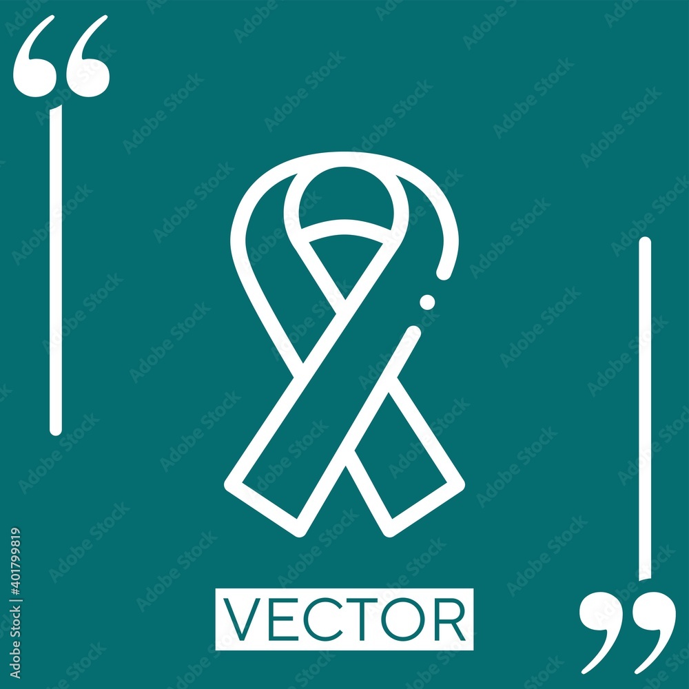 Poster ribbon vector icon linear icon. editable stroke line