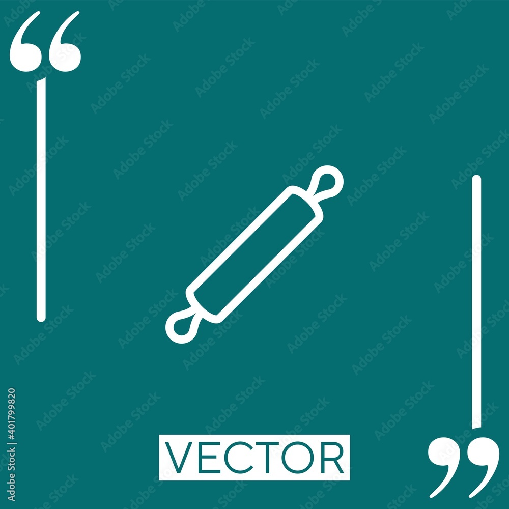 Poster rolling pin vector icon linear icon. editable stroke line