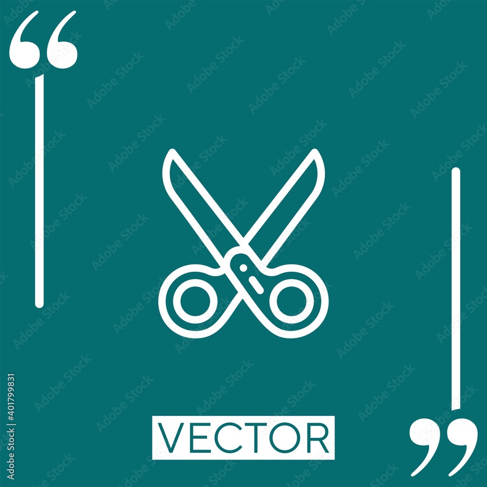 Poster scissors vector icon linear icon. editable stroke line
