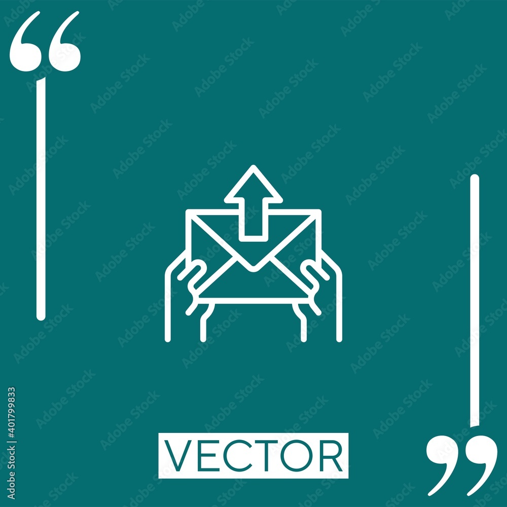 Poster send mail vector icon linear icon. editable stroke line