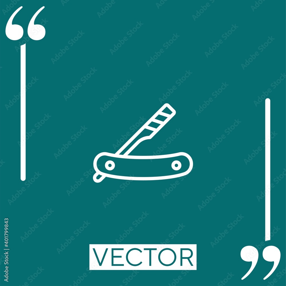 Poster shaving razor vector icon linear icon. editable stroke line