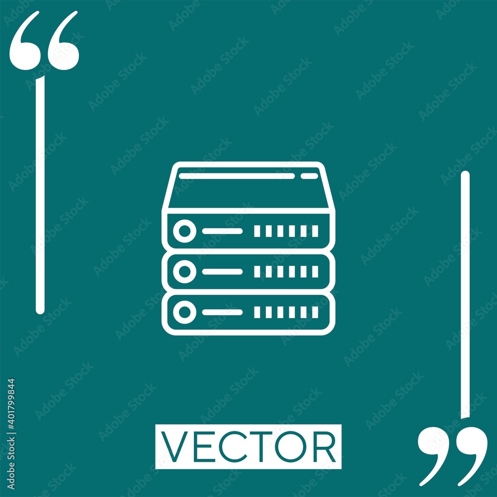 Poster server vector icon linear icon. editable stroke line