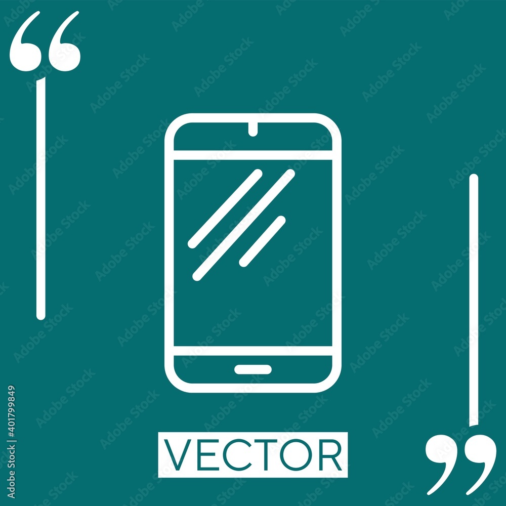 Poster smartphone vector icon linear icon. editable stroke line
