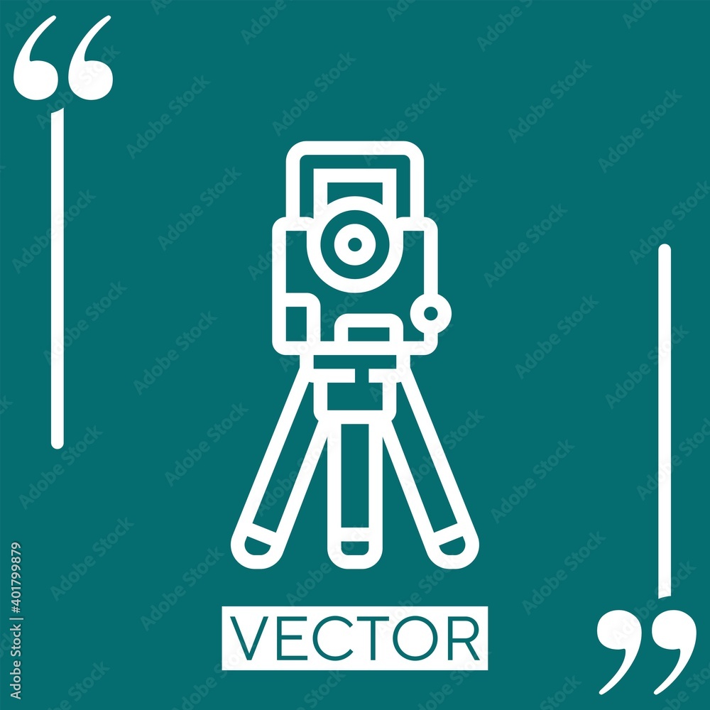 Poster tripod vector icon linear icon. editable stroke line