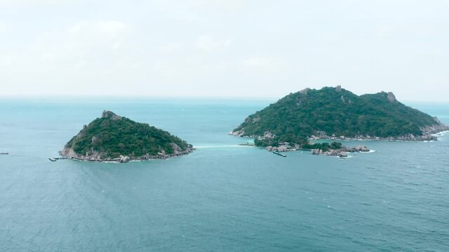 Aerial view of Koh Nang Yuan, in Koh Tao, Samui province, Thailand, south east Asia