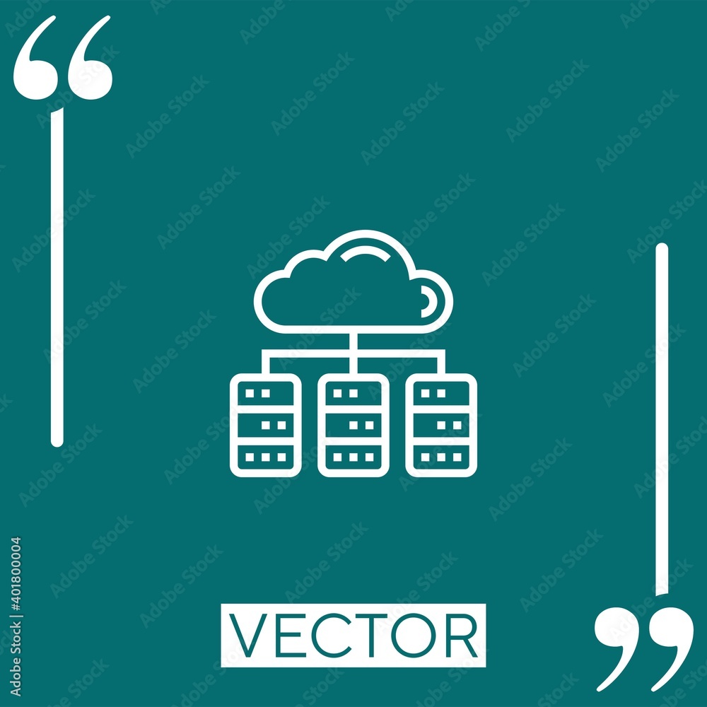 Poster database vector icon linear icon. editable stroke line