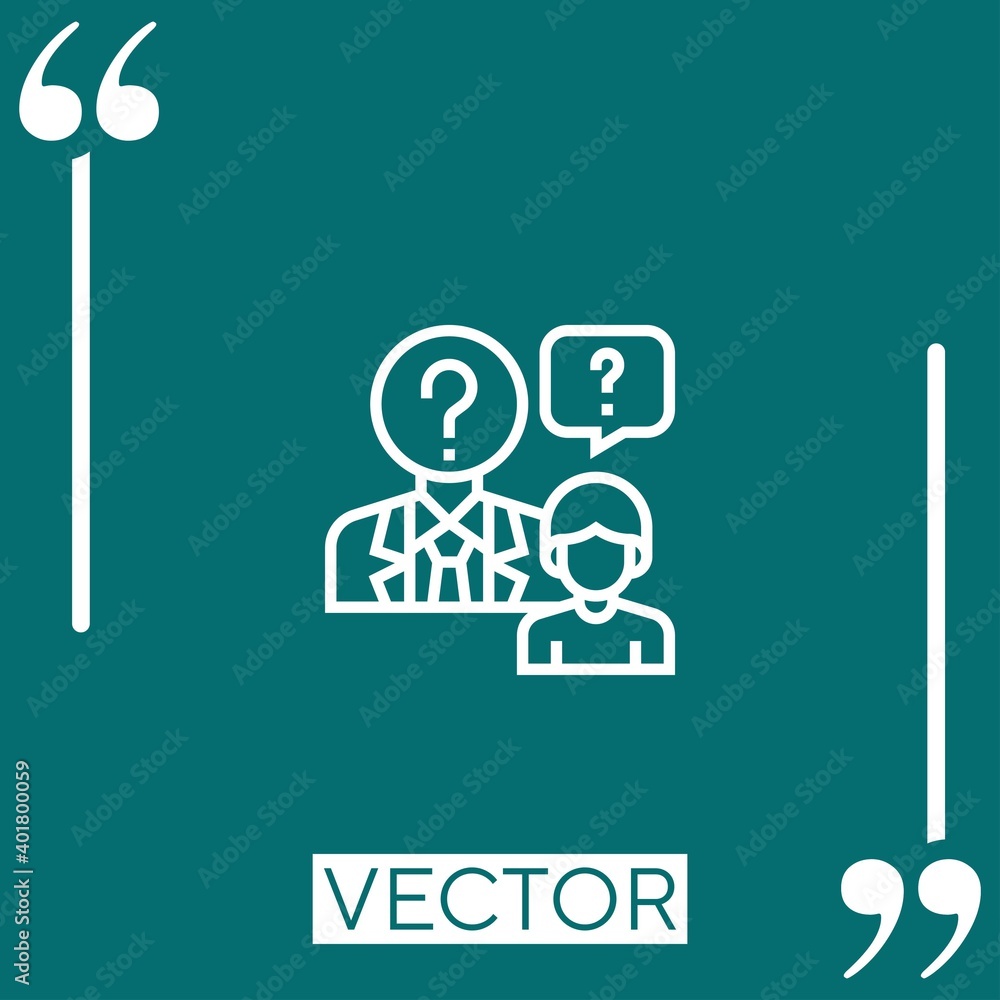 Poster interview vector icon linear icon. editable stroke line