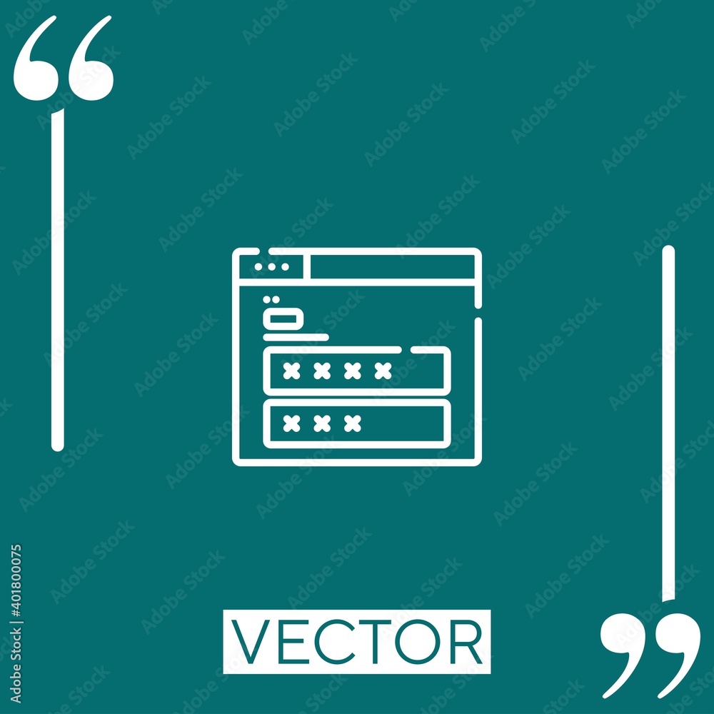 Poster login vector icon linear icon. editable stroke line