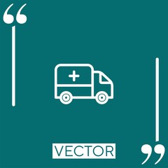 delivery truck vector icon Linear icon. Editable stroke line
