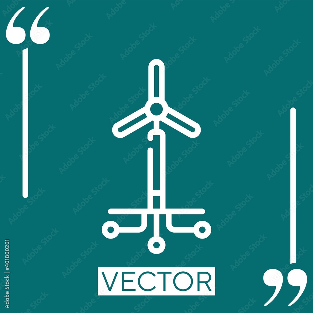 Poster windmill vector icon linear icon. editable stroke line