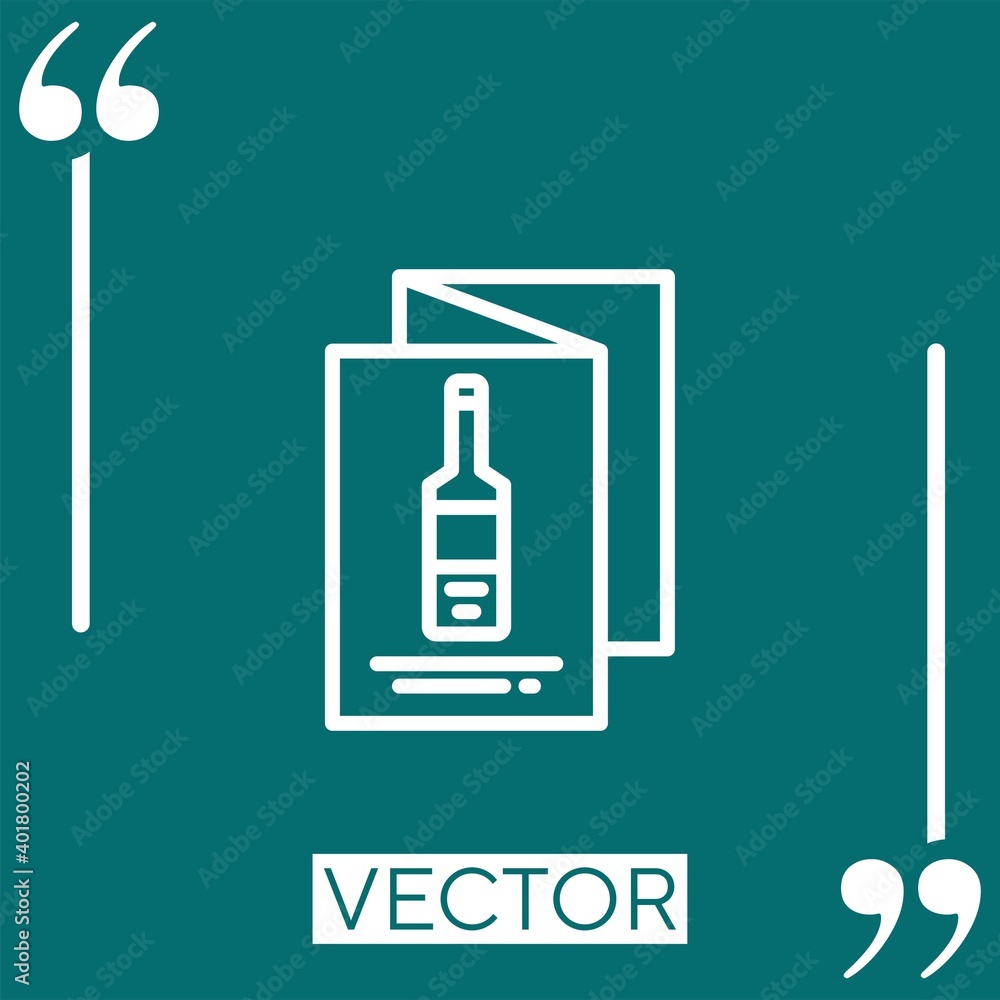 Poster wine menu vector icon linear icon. editable stroke line