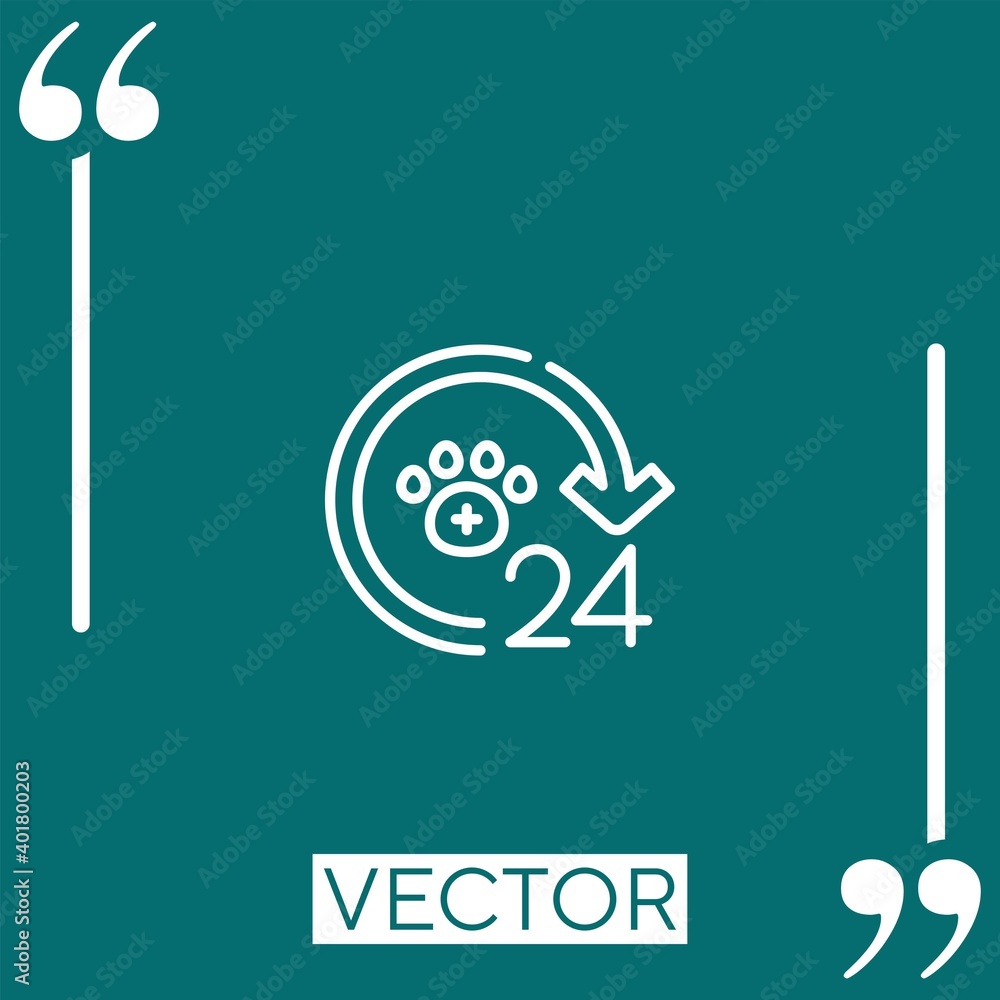 Poster hours vector icon linear icon. editable stroke line