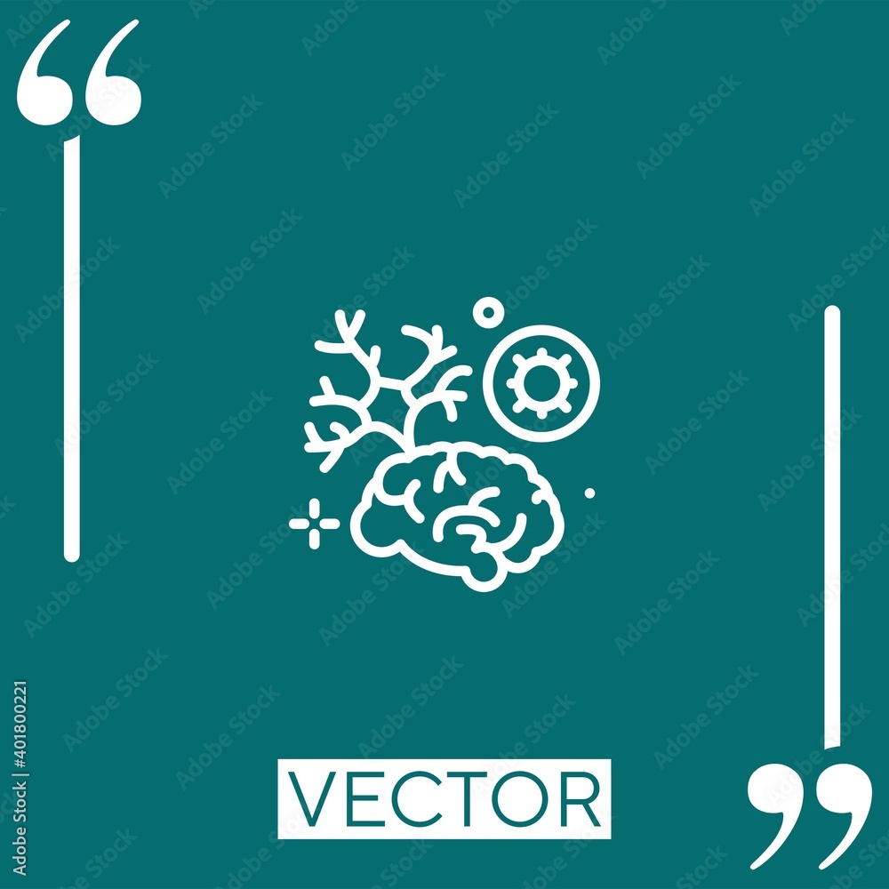 Poster brain vector icon linear icon. editable stroke line