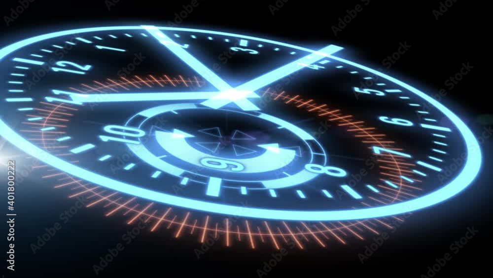 Poster animation neon sign countdown number 10-0 seconds. circle neon light 10 seconds countdown on black b