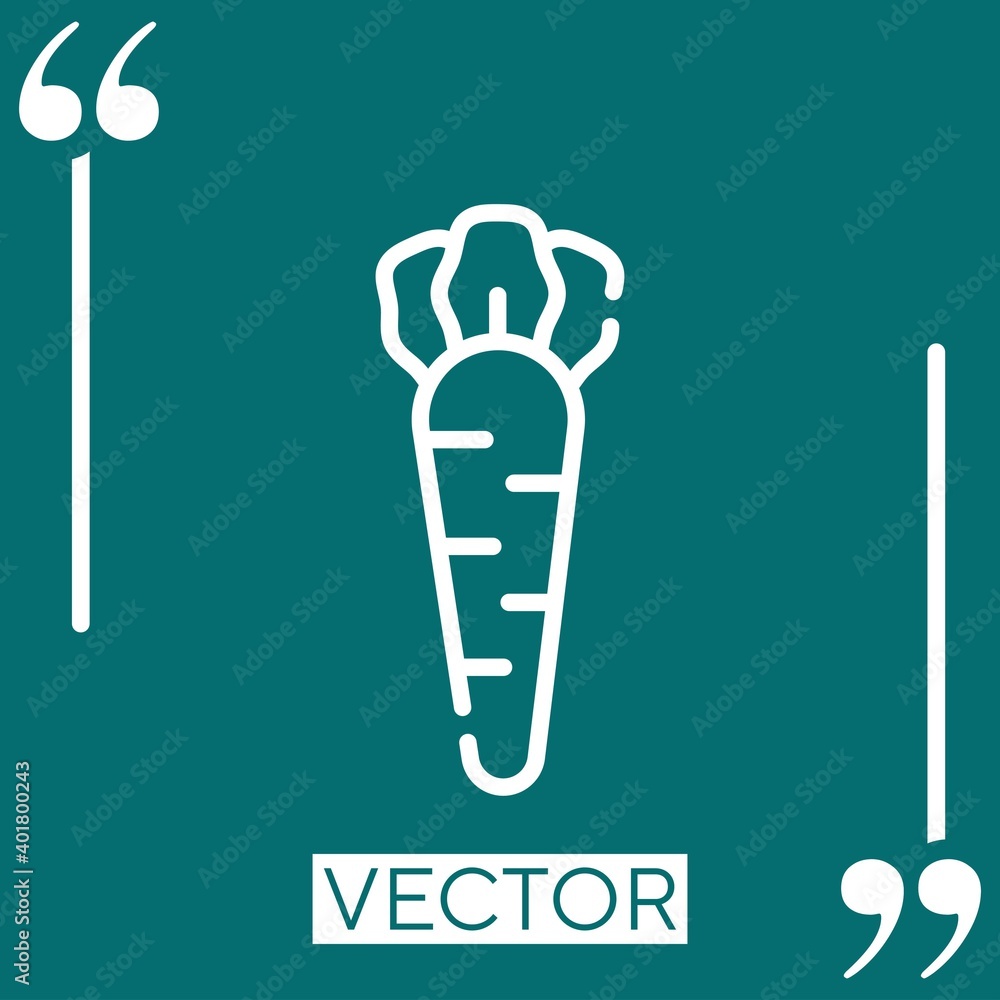 Poster carrot vector icon linear icon. editable stroke line