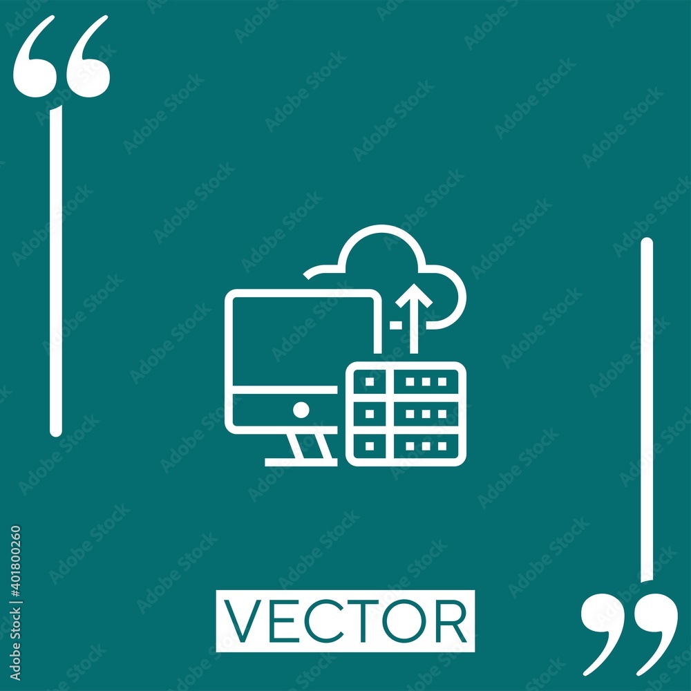 Poster cloud storage vector icon linear icon. editable stroke line