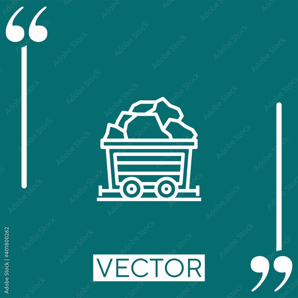 Poster coal vector icon linear icon. editable stroke line
