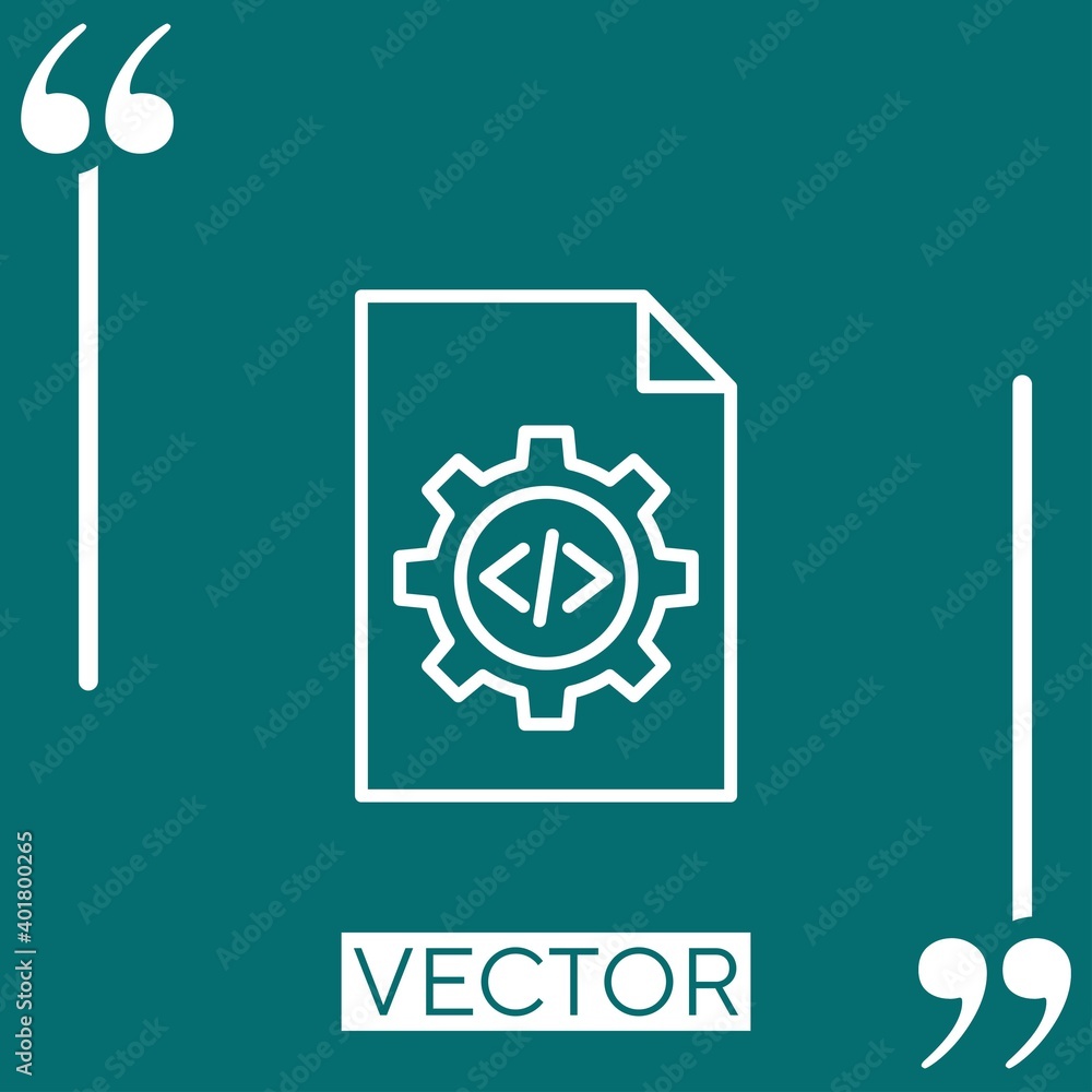 Poster coding vector icon linear icon. editable stroke line