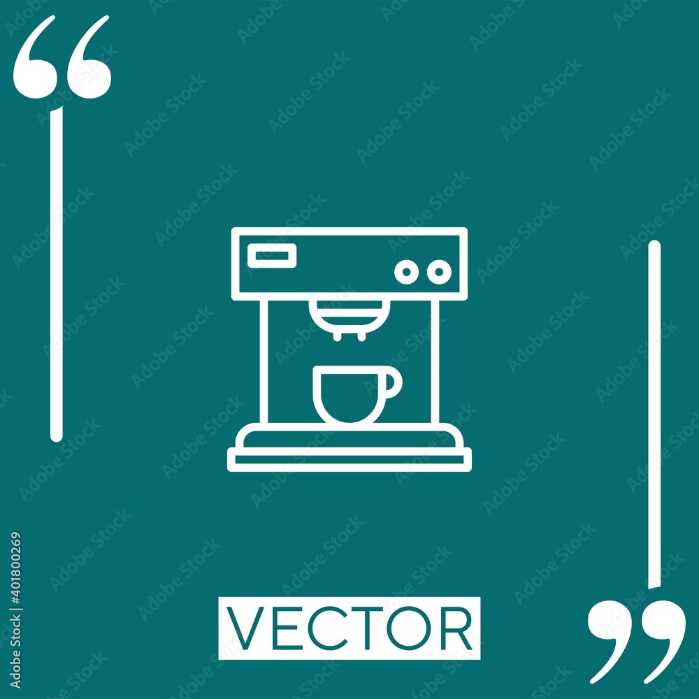 Poster coffee maker vector icon linear icon. editable stroke line