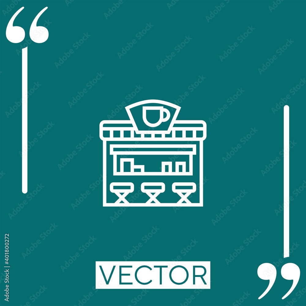 Poster coffee shop vector icon linear icon. editable stroke line