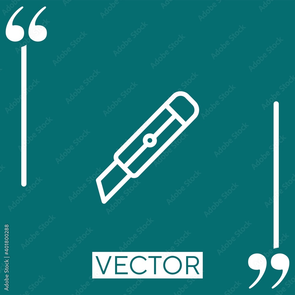 Poster cutter vector icon linear icon. editable stroke line