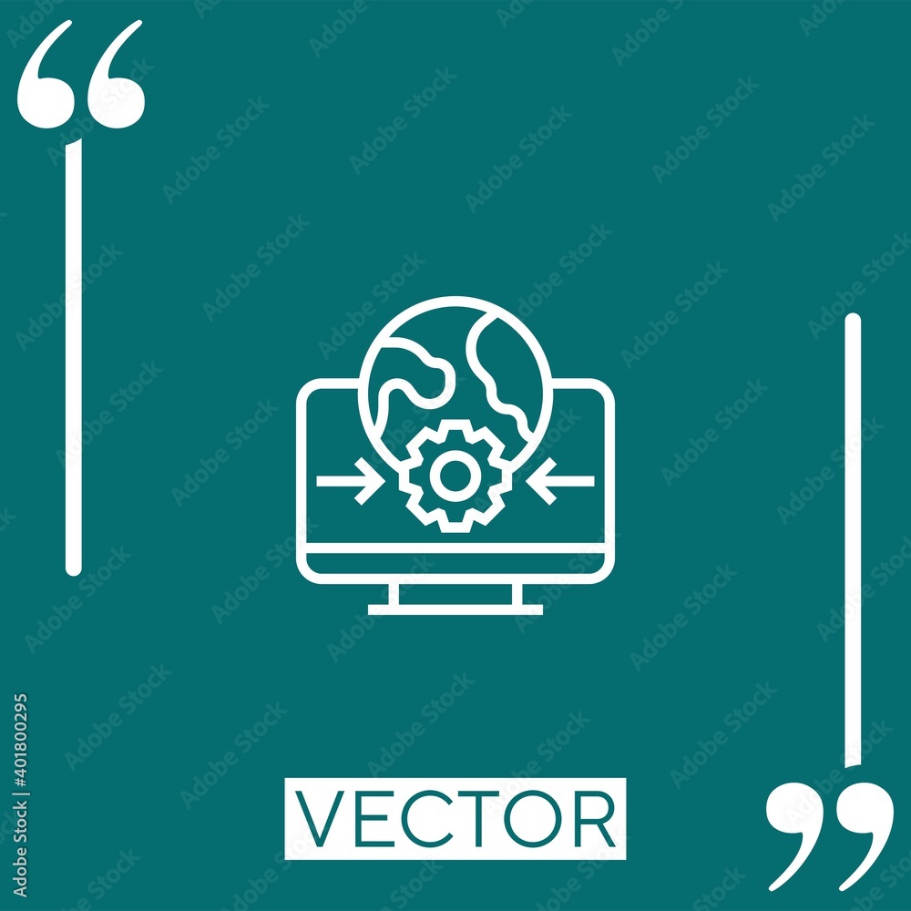 Poster data vector icon linear icon. editable stroke line